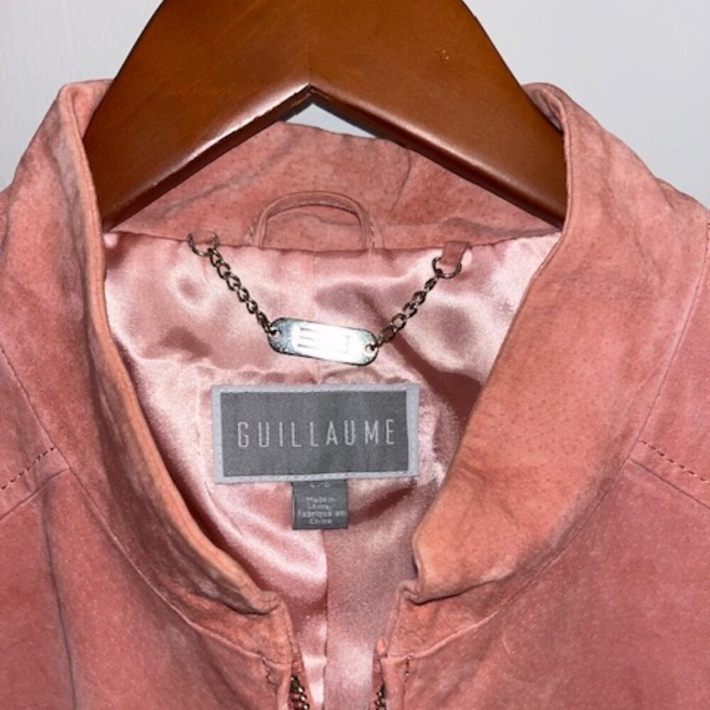GUILLAUME | Suede Jacket Blush Mauve color Fitted design Size:L/G Quality - Picture 2 of 14